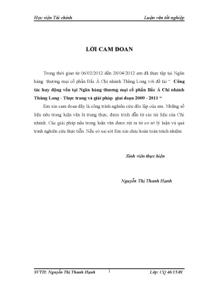 Giải pháp huy động vốn tại Ngân hàng Bắc Á chi nhánh