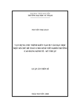 Vận Dụng Chu Trình Kiến Tạo 5E Trong Dạy Học Toán Cho 