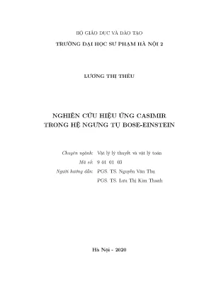 Nghiên cứu hiệu ứng Casimir trong hệ ngưng tụ Bose-Einstein