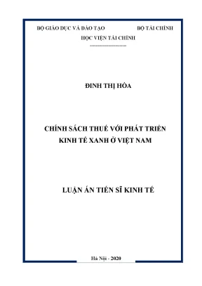Chính sách thuế và phát triển kinh tế xanh tại Việt Nam