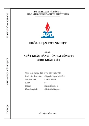 Xuất khẩu hàng hóa tại Công ty TNHH Khăn Việt: Luận văn