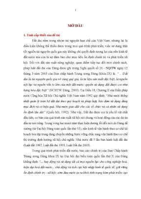 Tác động của dự án đầu tư đến quản lý đất nông nghiệp 