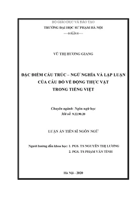 Cấu trúc ngữ nghĩa và lập luận trong câu đố động thực 