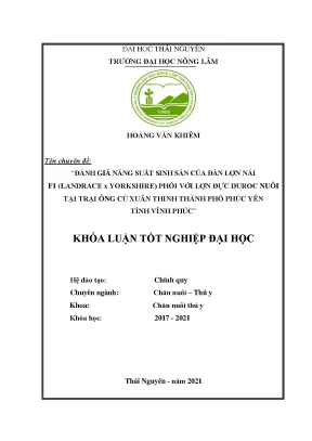 Đánh giá năng suất sinh sản lợn nái F1 phối giống Duroc 
