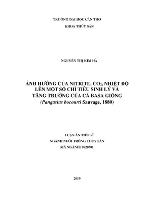Nghiên cứu ảnh hưởng của nitrite, CO2 và nhiệt độ đến 