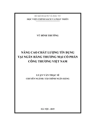 Nâng cao chất lượng tín dụng tại ngân hàng thương mại cổ
