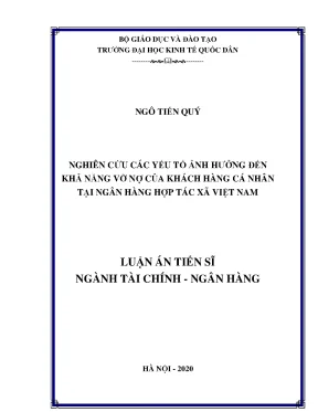 Nghiên cứu yếu tố ảnh hưởng đến khả năng vỡ nợ của khách