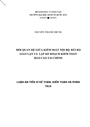 Nghiên cứu mối quan hệ giữa kiểm soát nội bộ rủi ro gian 
