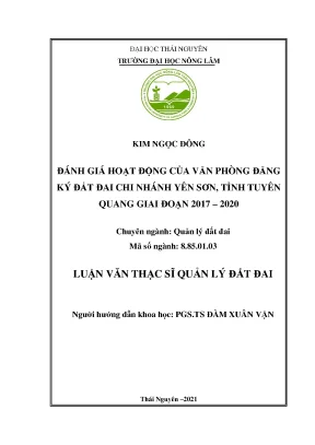 Đánh giá hoạt động văn phòng đăng ký đất đai Yên Sơn