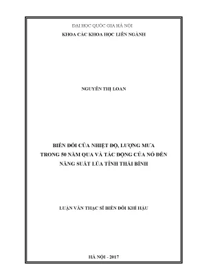 Tác động của biến đổi khí hậu đến năng suất lúa tỉnh 