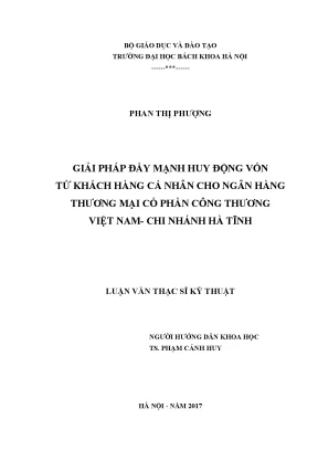 Giải pháp huy động vốn từ khách hàng cá nhân cho NHTMCP