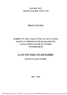 Nghiên cứu quản lý bảo vệ rừng và sinh kế người dân tại 