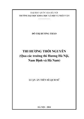 Nghiên cứu thi hương thời Nguyễn tại Hà Nội, Nam Định và 