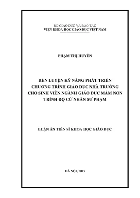 Kỹ Năng Phát Triển Chương Trình Giáo Dục Mầm Non Cho 