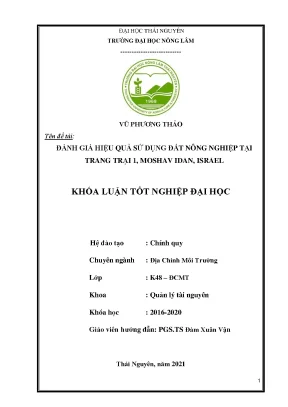 Đánh giá hiệu quả sử dụng đất nông nghiệp tại trang trại 