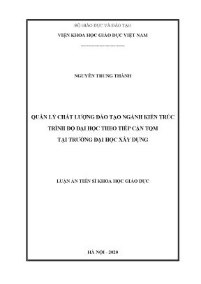 Quản lý chất lượng đào tạo kiến trúc theo TQM tại trường 