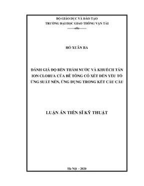 Đánh giá độ bền thấm nước và khuếch tán ion clorua trong 