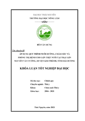 Quy trình chăm sóc và phòng trị bệnh cho lợn thịt tại 