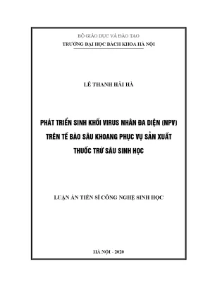 Nghiên cứu phát triển sinh khối vi rút NPV trên tế bào