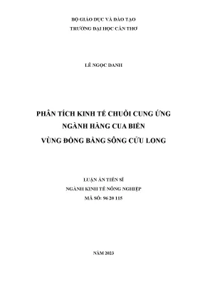 Phân Tích Kinh Tế Chuỗi Cung Ứng Ngành Cua Biển Tại Đồng 