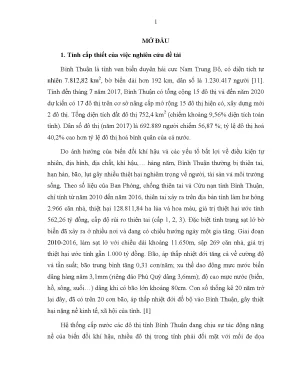 Quản lý cấp nước đô thị Bình Thuận trong bối cảnh biến 