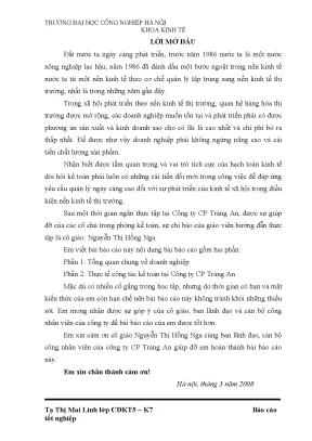 Báo cáo tình hình kinh tế và hạch toán của Công ty CP 