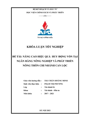 Nâng cao chất lượng huy động vốn tại ngân hàng nông 