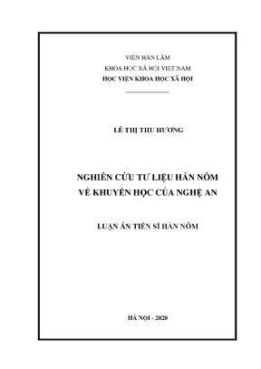 Nghiên cứu tư liệu Hán Nôm về khuyến học Nghệ An