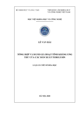 Đánh giá hoạt tính kháng ung thư của dẫn xuất tubulysin
