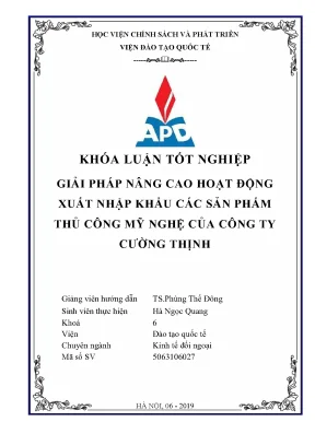 Giải pháp nâng cao xuất nhập khẩu sản phẩm thủ công mỹ 