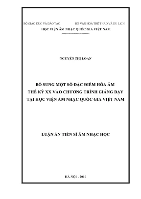 Đặc điểm hòa âm thế kỷ XX trong giảng dạy âm nhạc tại 