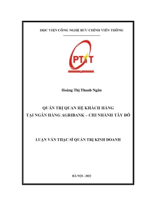 Nghiên cứu quản trị quan hệ khách hàng tại Agribank Tây Đô
