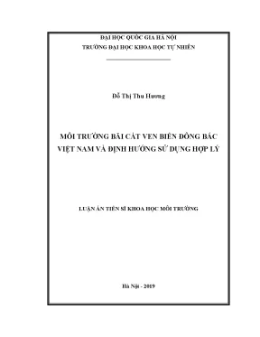 Nghiên cứu sử dụng hợp lý bãi cát ven biển Đông Bắc Việt Nam
