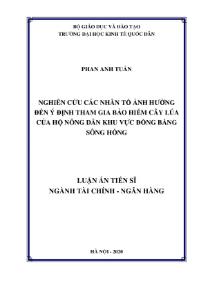 Nhân tố ảnh hưởng đến ý định tham gia bảo hiểm cây lúa 