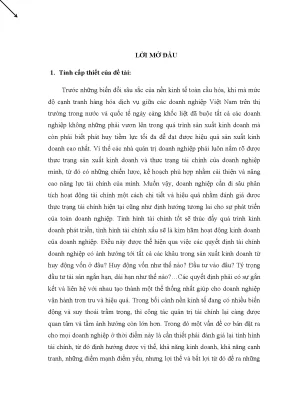 Đánh giá tài chính và giải pháp cải thiện cho công ty cổ 