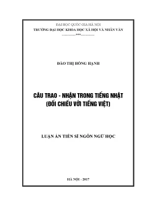 So sánh câu trao nhận trong tiếng Nhật và tiếng Việt