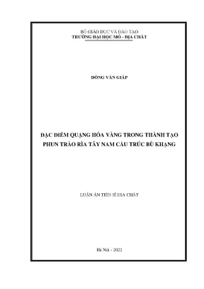Đặc điểm quặng hoá vàng trong thành tạo phun trào khu 