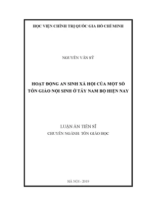 An sinh xã hội của tôn giáo nội sinh ở Tây Nam Bộ hiện nay