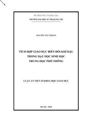 Tích hợp giáo dục biến đổi khí hậu trong dạy học sinh 