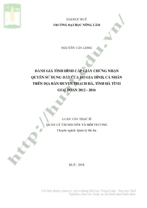 Đánh giá cấp giấy chứng nhận quyền sử dụng đất tại huyện