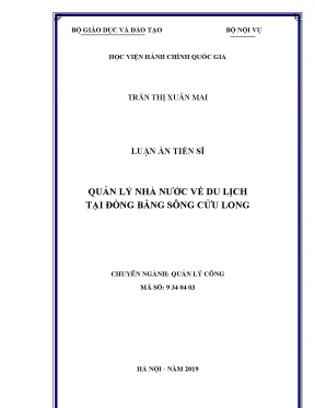 Quản lý nhà nước về du lịch tại Đồng Bằng Sông Cửu Long: