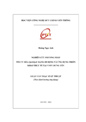 Tối ưu hóa QoS và QoE trong mạng di động: Ứng dụng tại 