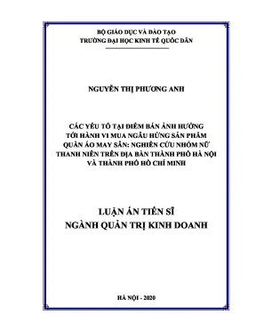 Nghiên cứu ảnh hưởng của yếu tố điểm bán đến hành vi mua