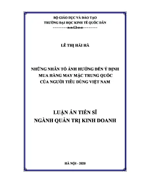 Nhân tố ảnh hưởng đến hành vi mua hàng Trung Quốc của