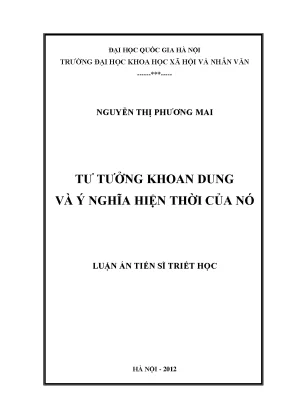 Tư tưởng khoan dung và ý nghĩa của nó trong xã hội hiện đại