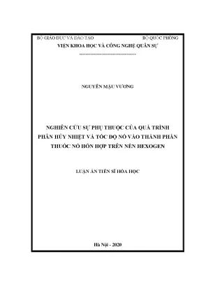 Nghiên cứu sự phụ thuộc của phân hủy nhiệt và tốc độ nổ 