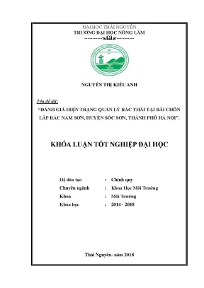 Đánh giá quản lý rác thải tại bãi chôn lấp Nam Sơn, Sóc