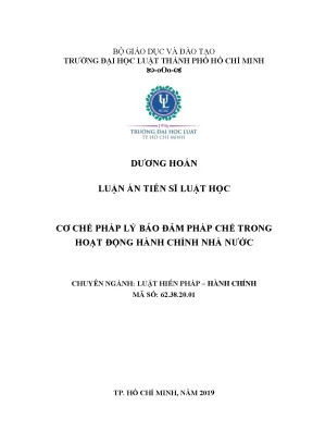 Cơ chế pháp lý bảo đảm pháp chế trong hoạt động hành 