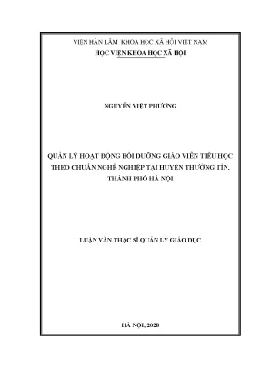 Quản lý bồi dưỡng giáo viên tiểu học theo chuẩn nghề