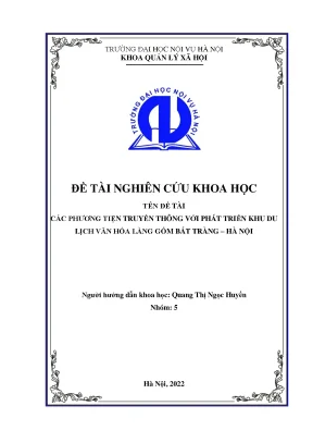 Phát triển du lịch văn hóa làng gốm Bát Tràng qua truyền 